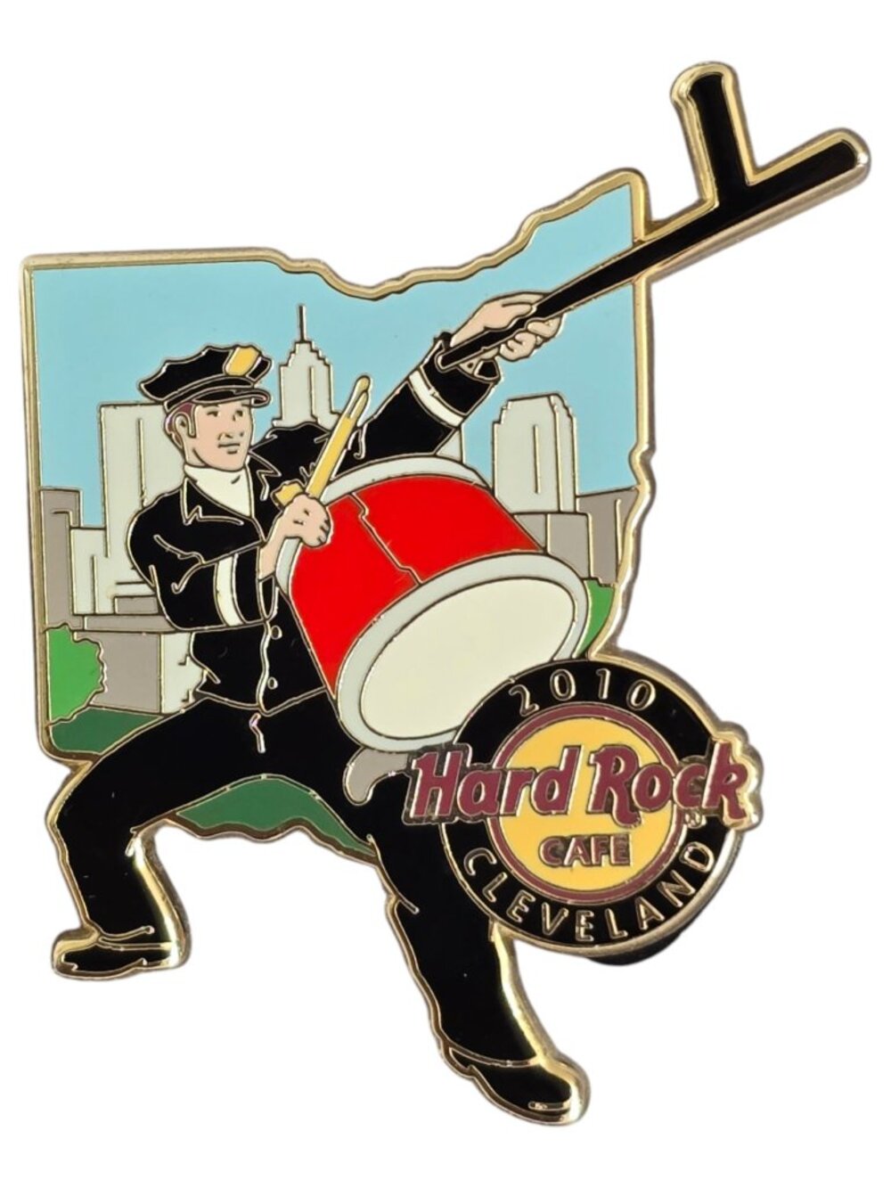 Hard Rock Cafe Pin Cleveland Ohio Police Drummer Limited Edition 2010